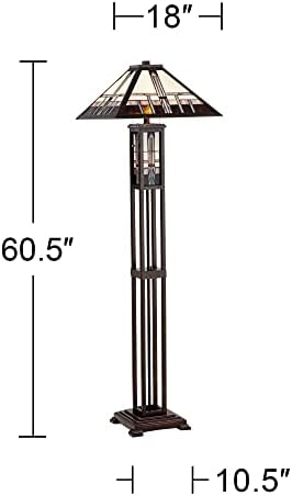 Robert Louis Тифани Mission Southwest под лампа в стил Тифани с Нощно Осветление в стил Арт Деко Височина 60,5