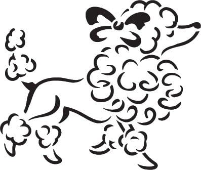 Шаблони за френски пудел от StudioR12 | Fancy Dog Art - за многократна употреба шаблон от Mylar | Рисуване с тебешир,