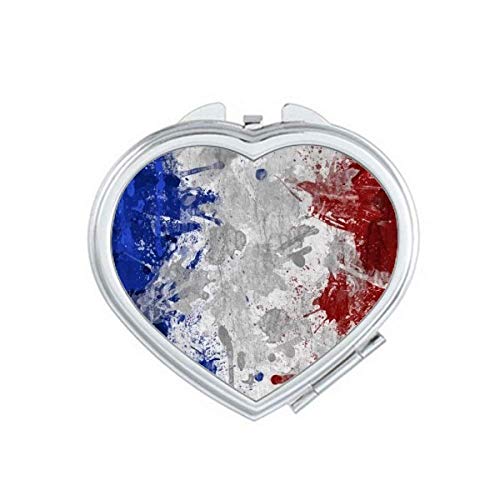 Флаг На Франция Държава Град Култура Огледало За Пътуване Увеличаване На Преносим Джобен Грим