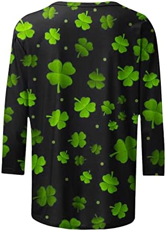 Ризата на Деня на Св. Патрик, Женски Ирландски Върхове с 3/4 ръкав, Сладък Пуловер с кръгло Деколте, Модни Блузи