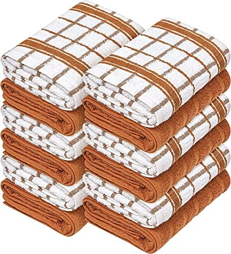 Комплект кухненски кърпи и салфетки Oakias Brown, 16 x 26 см и 12 х 12 См, Комплект от 24 опаковки, Обемни Кухненски Кърпи за подсушаване на съдове