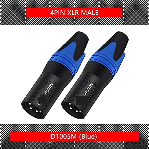 KOFORD 4 Pin X L R Мъжки/женски конектор за свързване на кабел M I C 4-щифта конектор XLR Жак за микрофон 56 бр. (Цвят: 56xM 4P синьо)