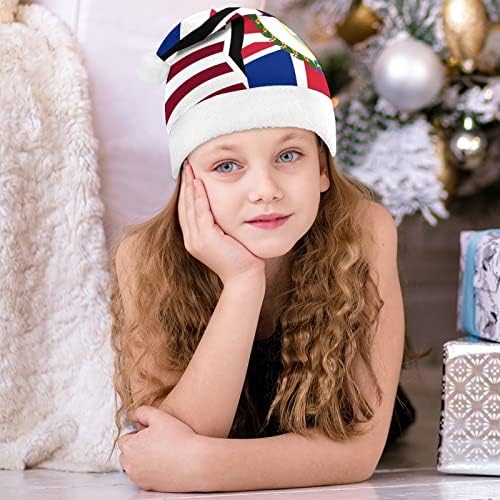 Коледна шапка с флага на САЩ и Ангильи, персонални шапка на Дядо Коледа, забавни коледни декорации