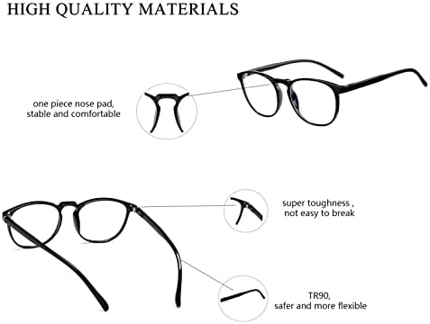 Очила за облекчаване на заключване синя светлина - 3 опаковки Точки за компютърни игри, за жени и мъже, Кръгли Очила за защита
