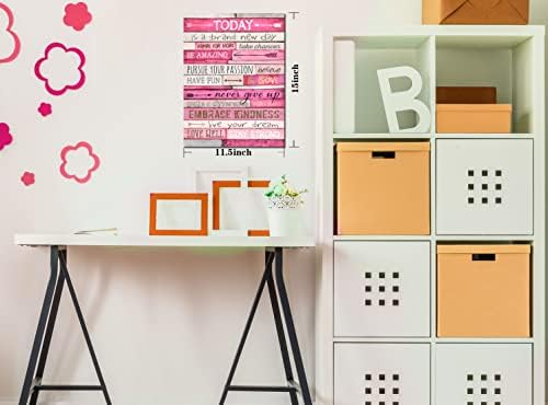 Розово Стенен декор - Стенно изкуство с вдъхновяващи цитати - Мотивационен Декор Спални За момичета - Офис подаръци За жени