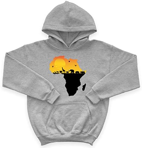 Детска hoody с качулка от порести руно с африкански животни - Детски Hoody с качулка на Африканския Континент - Скъпа hoody с качулка с животни за деца