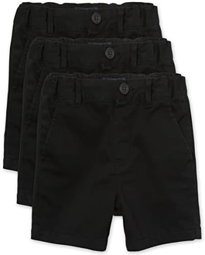 Къси панталони-чиносы The Children ' s Place за малки момчета и деца, черни, 3 опаковки, 2 т