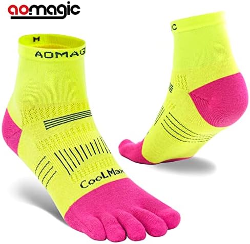 aomagic Цветни Чорапи с пръсти, за Жени И за Мъже, Спортни Чорапи за Бягане с пет пръста, Меки Удобни и Абсорбиращи