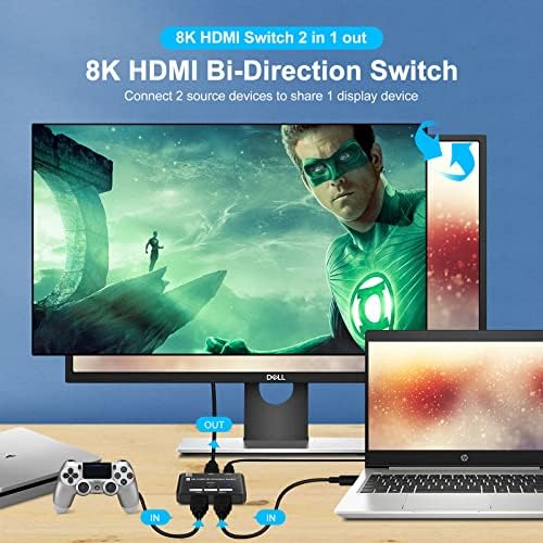 8K HDMI 2.1 преминете 2 в 1 изход или HDMI-сплитер 1 в 2 изхода, двухнаправленный HDMI switch, поддръжка на