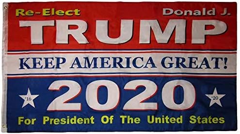MWS 3x5 3 'x5' Переизбранный Флаг Тръмп 2020 и 45-ия Президент на САЩ Тръмп, Червено-Бяла Шапка, Определени Люверсов, Двойна Светкавица, най-Високо Качество, за помещения и на
