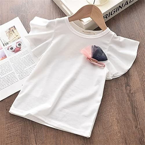 Xbgqasu/ Облекло за бебета, Тениска с къс ръкав за малки момичета, Блузи, Свободни панталони с флорални лък,