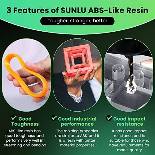 SUNLU 2000g ABS-Подобна на Смола за 3D-принтер, Фотополимерная 3D-смола бързо втвърдяване 405 nm UV 2K 4K 6K 8K LCD/DLP/SLA 3D-принтери