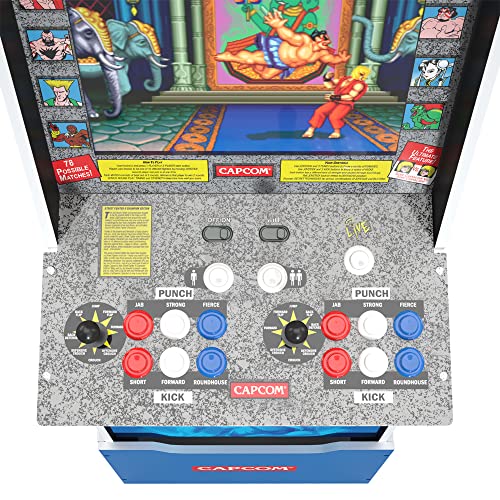 Аркаден автомат Arcade1Up Street Fighter II Champion Edition в стила на Големия син кабинет с 12 игри, без монети,