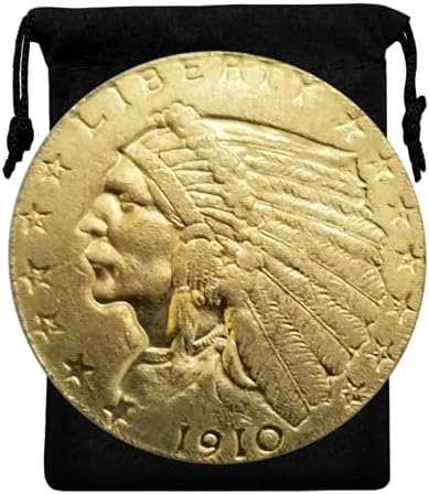 Kocreat Копие от 1910 Златна Монета с Главата на Индийския Орел 2 1/2 Долара-Точно Копие на Сувенирни Монети на САЩ, Щастлива Монета, Монета, Скитници, Колекция Долара Морга