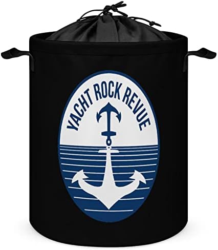 Кръгла Кошница за дрехи Yacht Rock Revue 42L Сгъваема Кошница за дрехи с завязками Отгоре