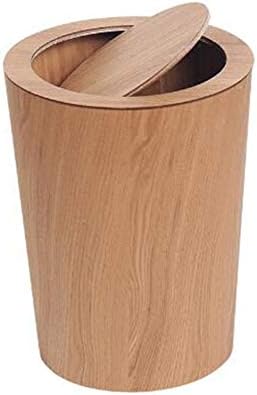 Дървена кофа за боклук AIYI Разклати, материал от естествено масивно дърво, голям капацитет, на повърхността на ръчно изработени,