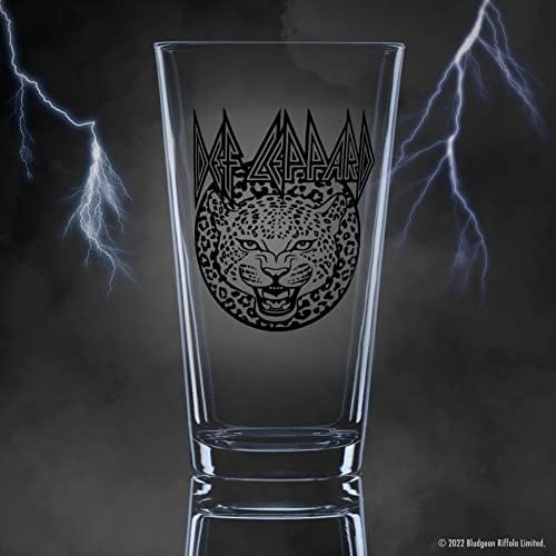 DEF LEPPARD: Комплект от ЧЕТИРИ Пинтовых чаши с лого и Черен Леопард