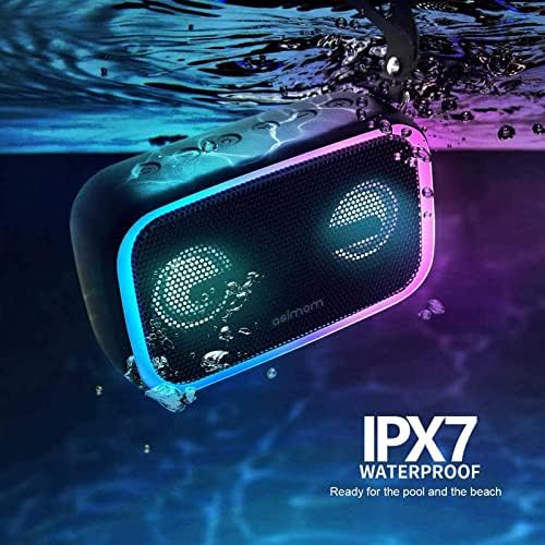 ASIMOM IPX7 Водоустойчив Портативен Bluetooth високоговорител с 28 W Силен бас, Bluetooth-слушалки-втулки с RGB Подсветка,