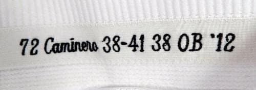 2012 Маями Марлинс Аркимедес Каминеро #72 Използвани в играта Бели Панталони 38-41-38 611 - Използваните в играта панталони MLB