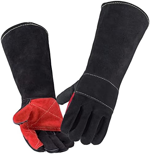 MOUTCLMB 23,6 /17,7 Инча 662℉ Кожени Заваръчни Ръкавици, които предпазват от ухапване от Ръкавици За работа