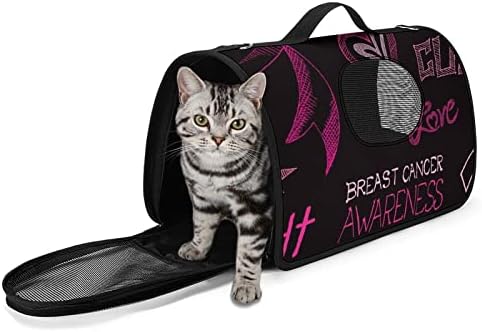 Розовата Лента Информираността За Рака на гърдата Pet Carrier Кученце Малка Чанта За Носене Чанта за Пътуване На Открито