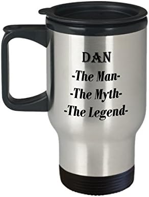 Дан, Човек, Мит, Легенда, Невероятна Кафеена Чаша за Подарък - Пътна Чаша на 14 грама