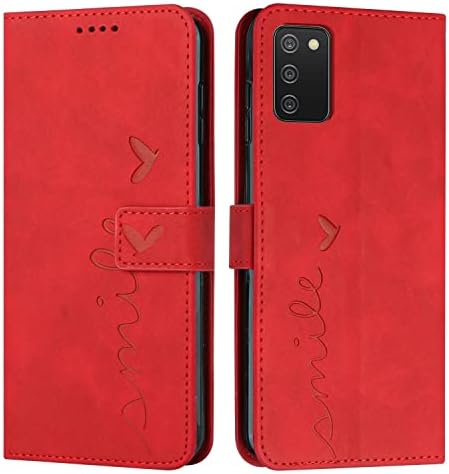 Защитно кобур, съвместима с тисненым модел Samsung Galaxy A03s (164 мм), Кожен Портфейл, джоб за телефон, слот за карти,