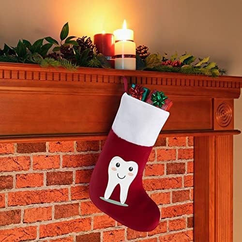 Коледен Отглеждане На Коледни Чорапи Окачени Чорапи С Принтом Коледно Дърво Украса За Камината