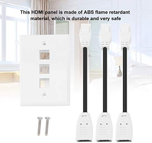 Стенни панела Serounder HDMI, 3-Портов Конектор за HDMI, Покриване на Аудио-Видео HDTV Стенни Панела с Кабел за Проектор и домашно кино, Бял цветове (3 HDMI)
