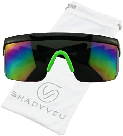 ShadyVEU Слънчеви Очила Neon Rainbow Без Рамки, Огледални Лещи Със Защита От ултравиолетови лъчи, РЕТРО-Рейв Нюанси на 80-те