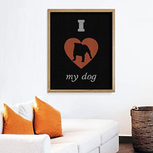 Обичам Кучето Си Диамантена Живопис Комплект Художествени Картини САМ Пълна Тренировка Аксесоари за Дома, Подарък за Възрастни,
