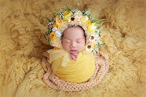 Новороденото цветни колела Реколта 3D цвете шапка за бебета пълнолуние снимка Снимка подпори