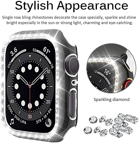 Калъф MAALYA с кристали диаманти за Apple Watch 7 6 se 40 мм 44 мм 41 мм 45 мм iWatch Series 5 3 38 мм 42 мм, Защитни