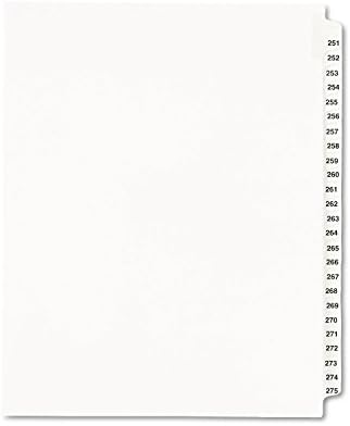 Ейвъри 01340 Разделител на страничните са свързани с тръстики в стил правна изложба Ейвъри, Име: 251-275, буквално, бял