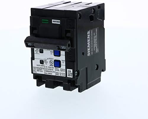 Siemens Q220AFCN 20-Амперный 2 Щифта Разход на Автоматичен прекъсвач с AFCI звено Нейтралью, черен