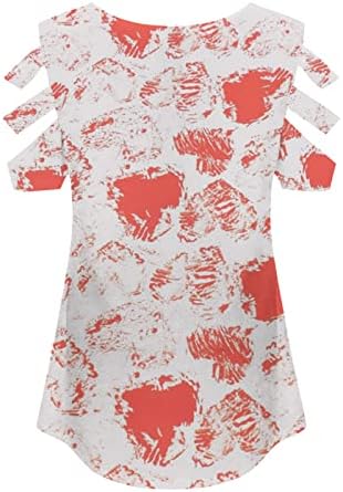 NOKMOPO / Дамски Ежедневни Блузи, Модни и Ежедневни Тениска С Безплатен яка и V-образно деколте и джоб с Принтом Рози и дълги