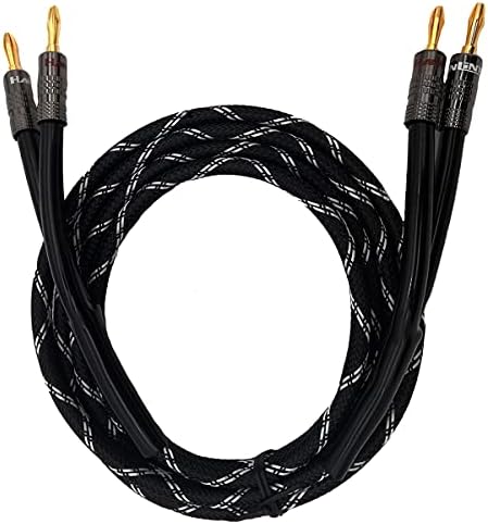 Кабел акустична система HannLinte 12AWG (35 фута), Висококачествен кабел акустична система в трайни оплетке с Двойно позлатените