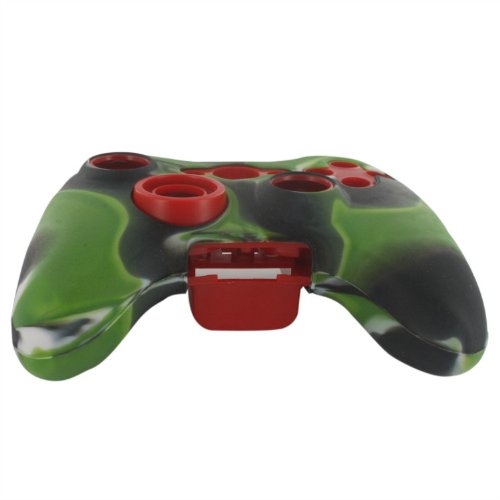 Мек силиконов Защитен калъф eForBuddy от естествена Кожа за Xbox 360 контролера, Камуфляжный Модел, Черен, Зелен
