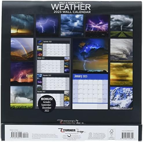 Мини-Стенен календар TURNER ФОТОГРАФСКА със снимки на дивата природа и прекрасни метеорологични (23998950035)