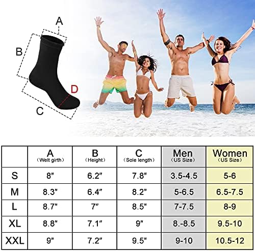 Неопренови Чорапи RTDEP, Водни Чорапи 3 ММ, Чорапи за Гмуркане, за Жени и за Мъже, Водоустойчиви Чорапи за