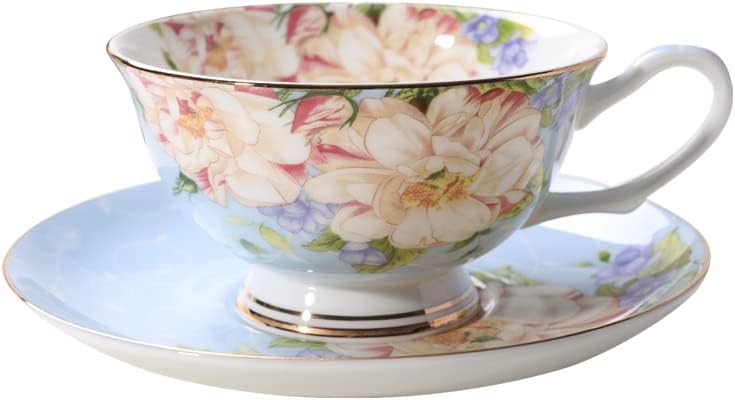 Кафеена чаша IMESUN, чаена чаша, елегантен костен порцелан за любителите на порцелан (Цвят: розов)