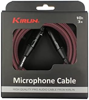 Микрофон кабел KIRLIN Кабел, Черен / Червен, 20 фута (MFMW-270-20 ФУТА/ BR)