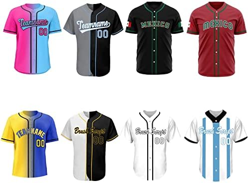 Изработена по Поръчка Спортна Риза Бейзболен Джърси Печатни Персонализирани Номер на Името на Плюс Размер за Мъже