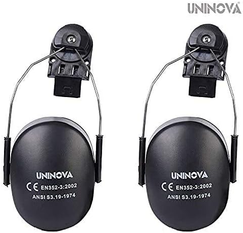 Защитна каска UNINOVA - Монтирани слушалките с шумопотискане - Одобрени от ANSI, са идеални за строителство или работа с дърво
