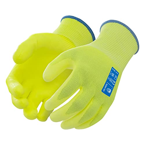Infimor 6 Чифта ръкавици, устойчиви на гумата, нивото на CE 5, предпазни работни ръкавици ANSI CUT 3 за рязане