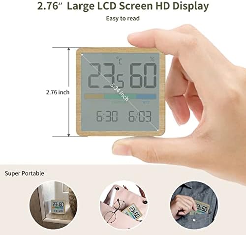 BKDFD LCD дисплей на Цифров Часовник влага Стаен Термометър, Влагомер Домашен Офис Тенис на измерване на температурата