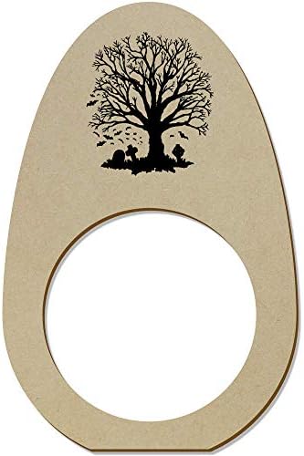 Azeeda 5 x Дървени пръстени/Притежателите за салфетки Дърво с гробове (NR00003393)
