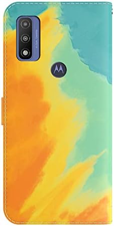 Калъф ShinyCase за Motorola G Pure с държач за карти, Акварел Том от изкуствена кожа, Лек, устойчив на удари Защитен От прах Магнитен Флип-Портфейл, калъф за мобилен телефон Motorol