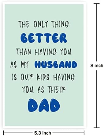 Сладка Картичка за Деня на Бащата, от жената, Прекрасен е най-Добрият Татко, Картичка за Деня на бащата за Мъжа, Новост,