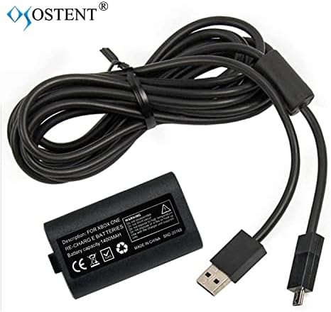 ОСТЕНТ USB Кабел, Зарядно устройство, Кабел + Акумулаторна Батерия за Безжичен контролер на Microsoft Xbox One